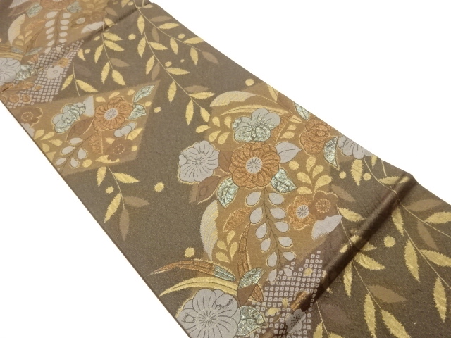 JAPANESE FUKURO OBI / WOVEN ABSTRACT FLOWERS